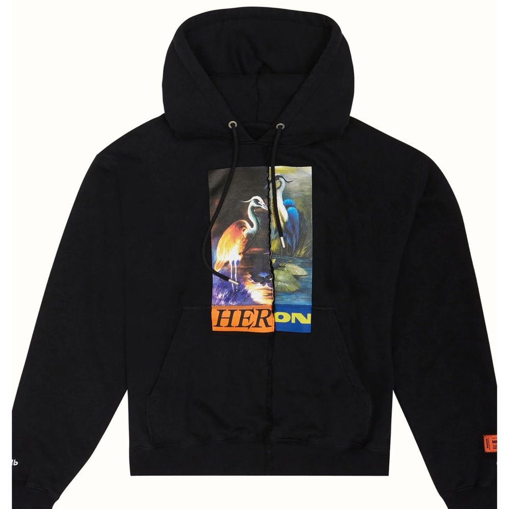 Brand new never worn split graphic hoodie by Heron Preston